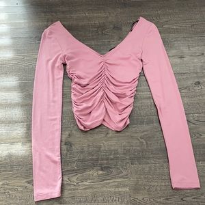 COPY - Forever 21 ruched cropped long sleeve top